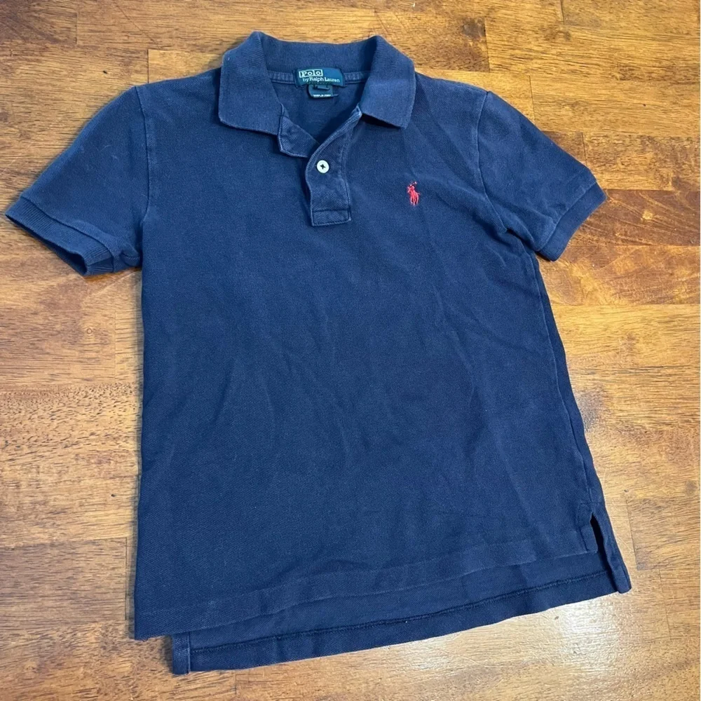 Polo Ralph Lauren Polo Shirt Navy Blue 100% cotton size 6